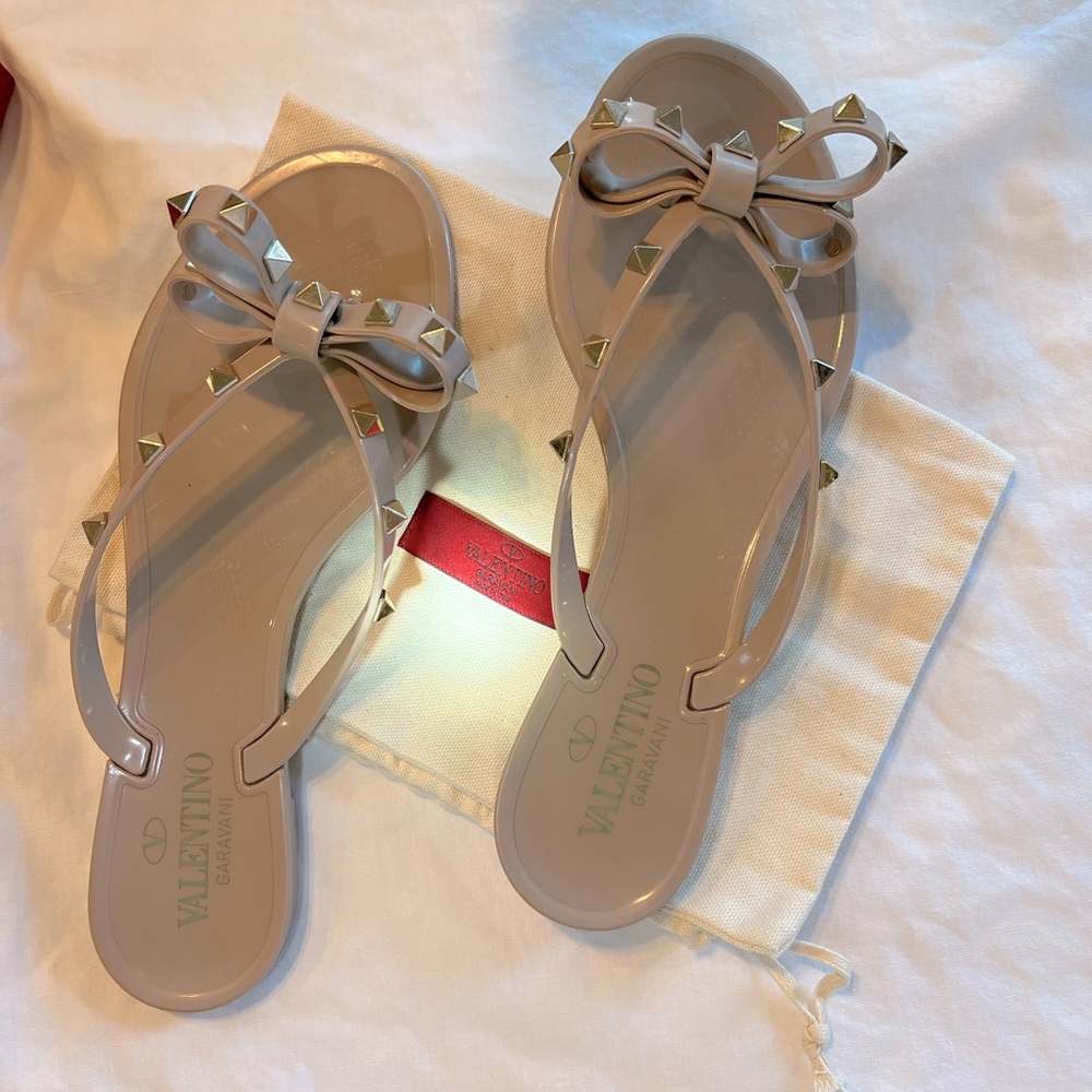 Valentino Rockstud Jelly Flip Flop